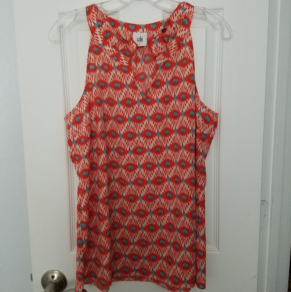 Cabi Sleeveless Orange Top, Medium